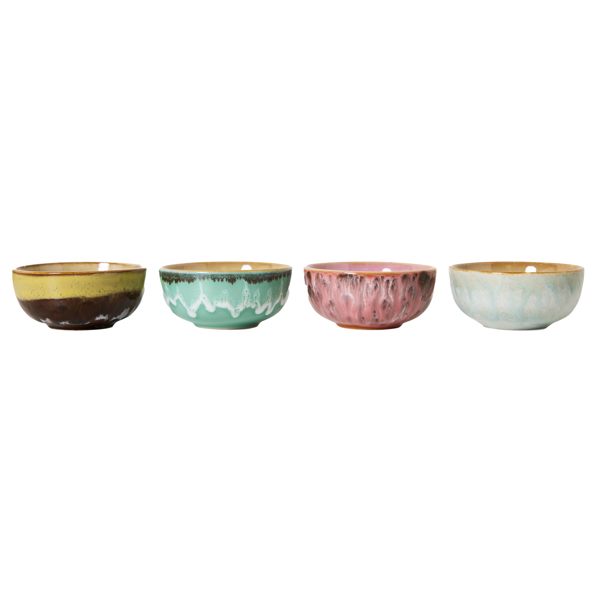 70s Ceramics XS-Schalen Modernist, 4er-Set
