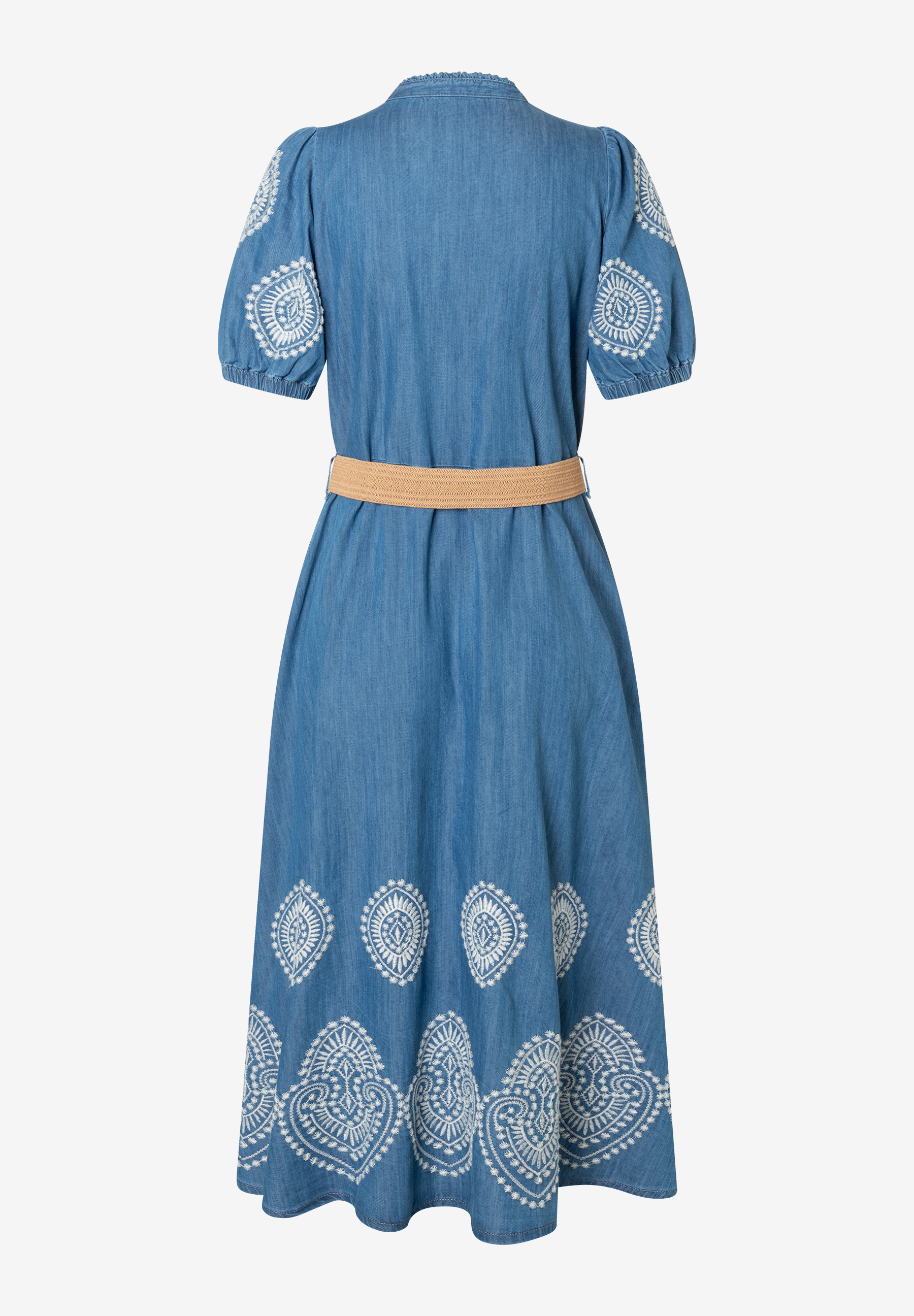 Embroidered Denim Dress