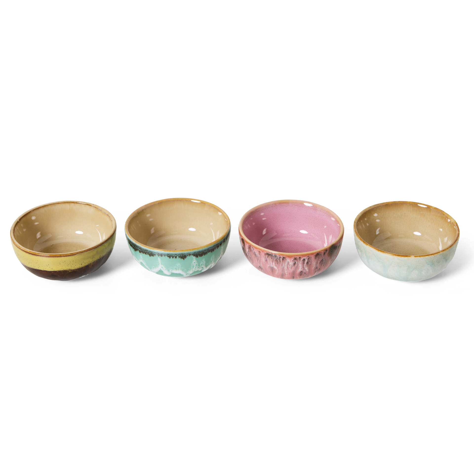 70s Ceramics XS-Schalen Modernist, 4er-Set