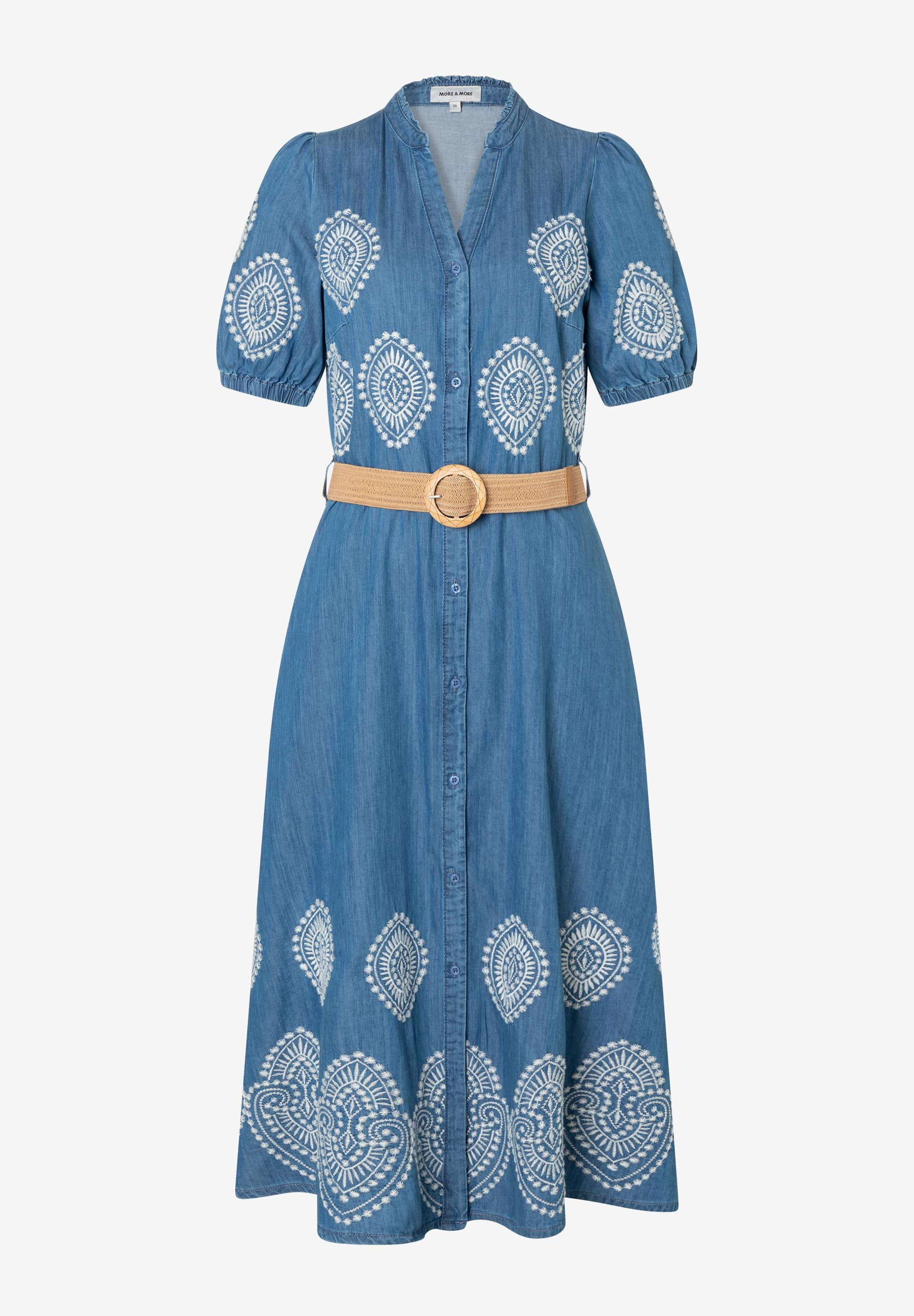Embroidered Denim Dress