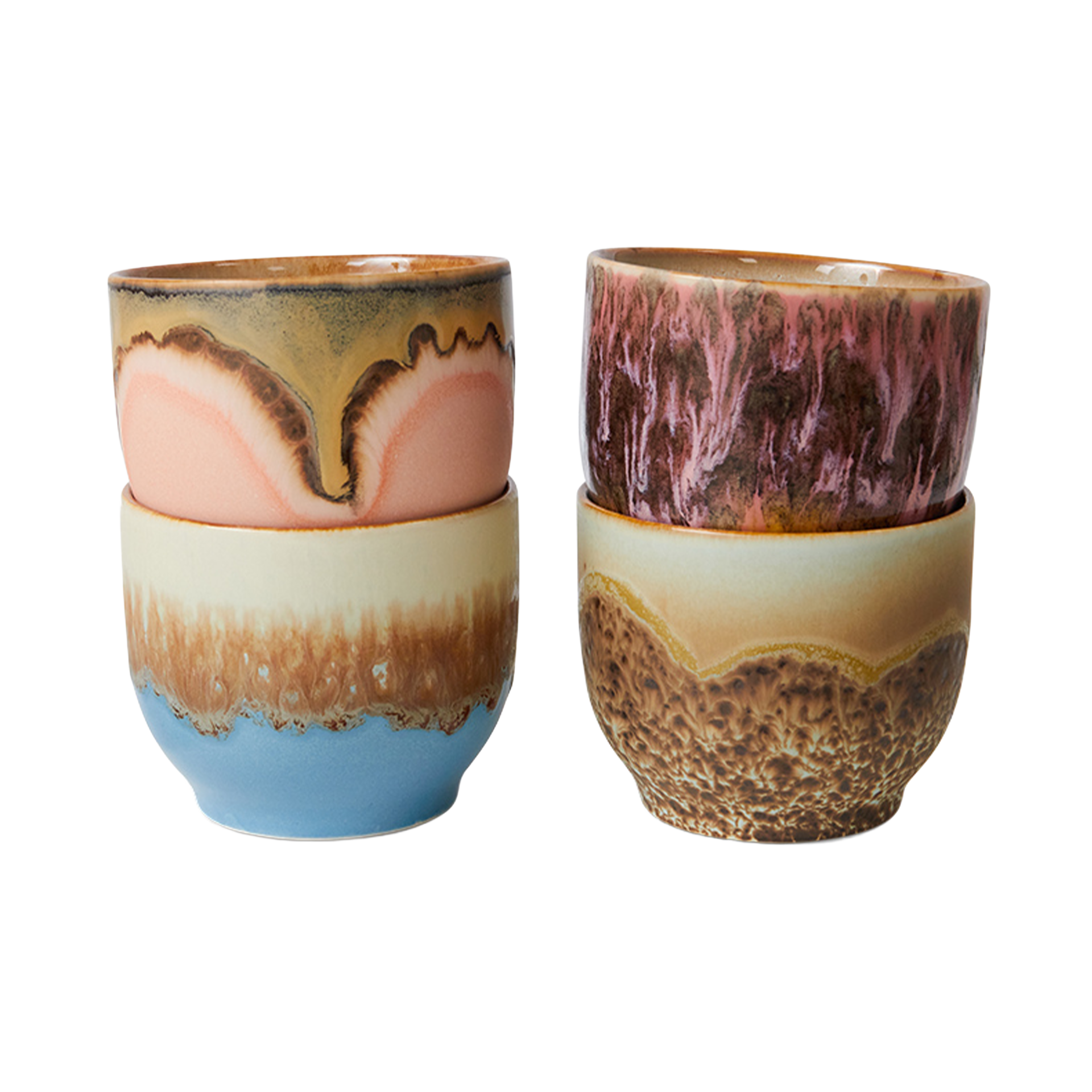 70s Ceramics Café Cups Lagoon, 4er-Set
