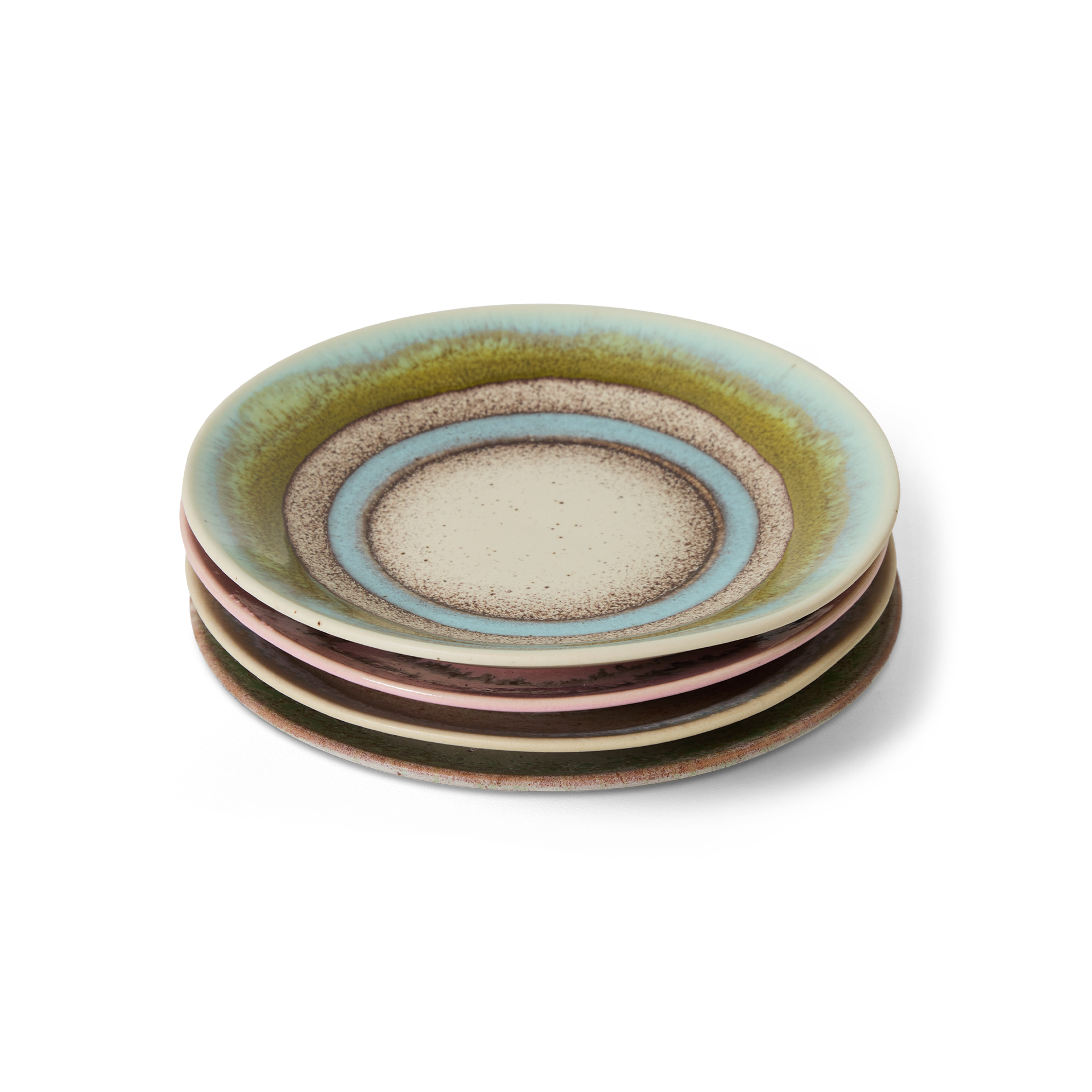 70s Ceramics Untertassen Doodle, 4er-Set