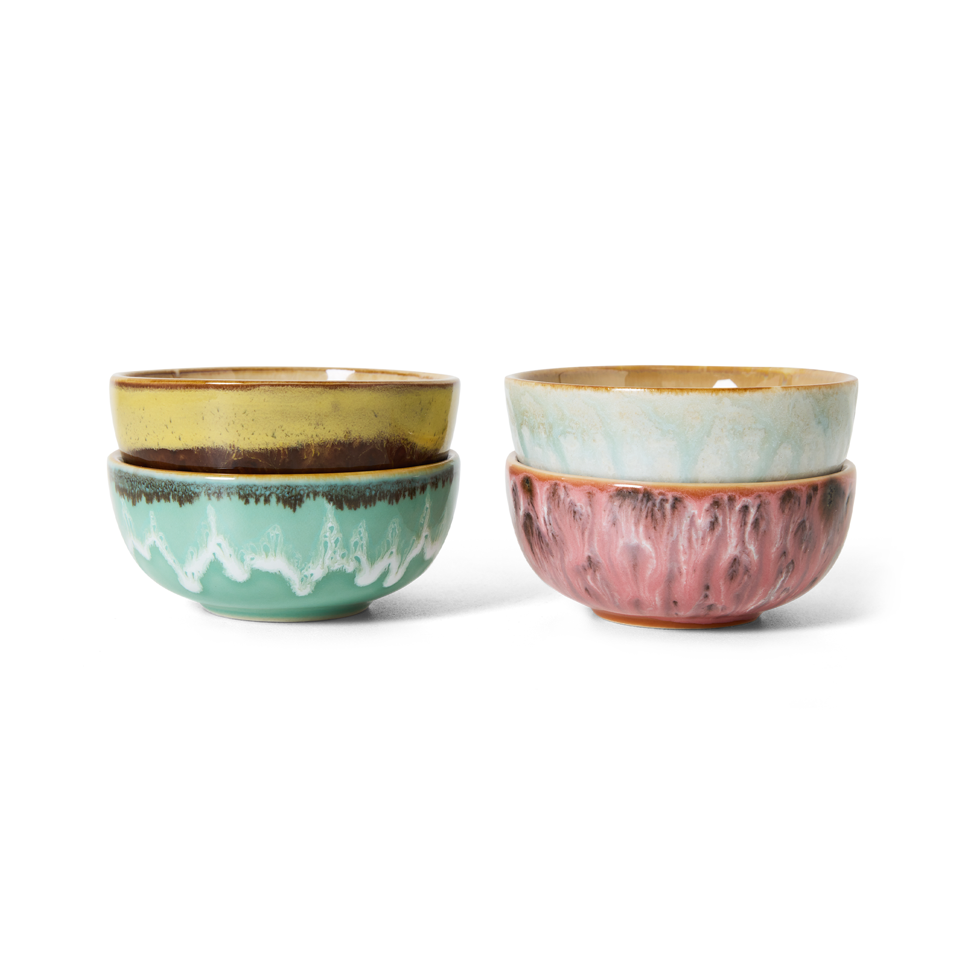 70s Ceramics XS-Schalen Modernist, 4er-Set