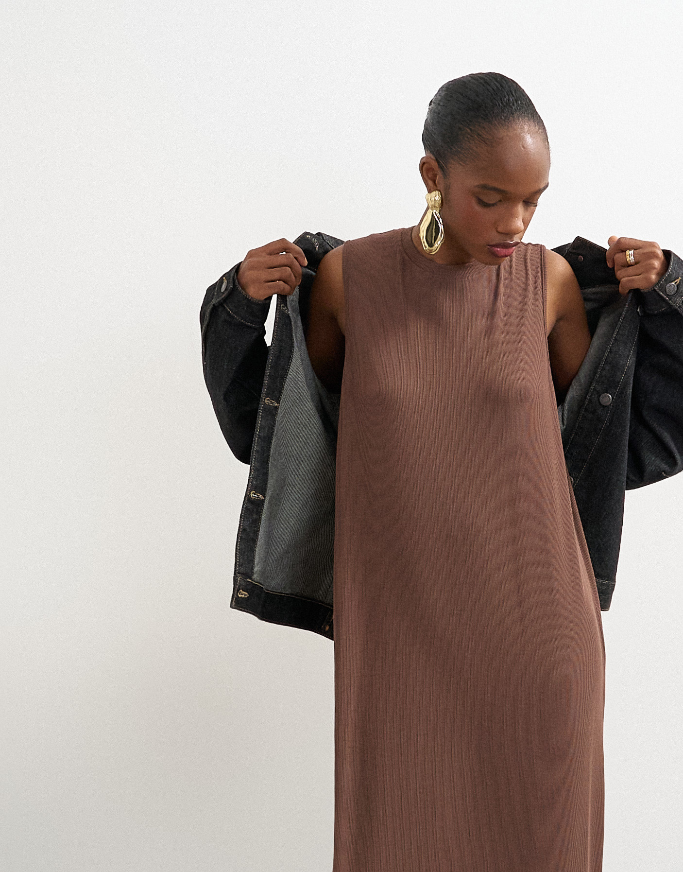 MARGO Rib-Maxi-Kleid