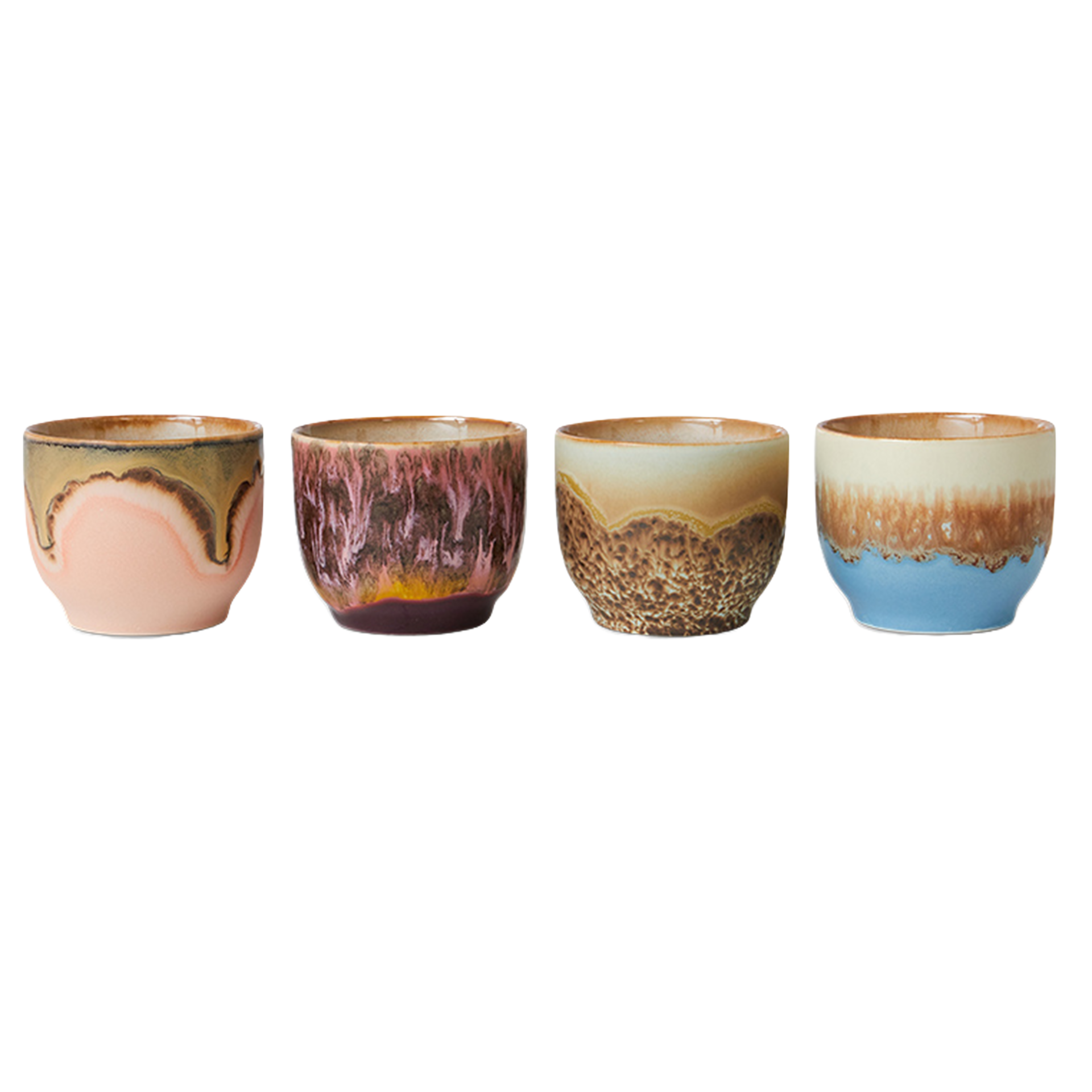 70s Ceramics Café Cups Lagoon, 4er-Set