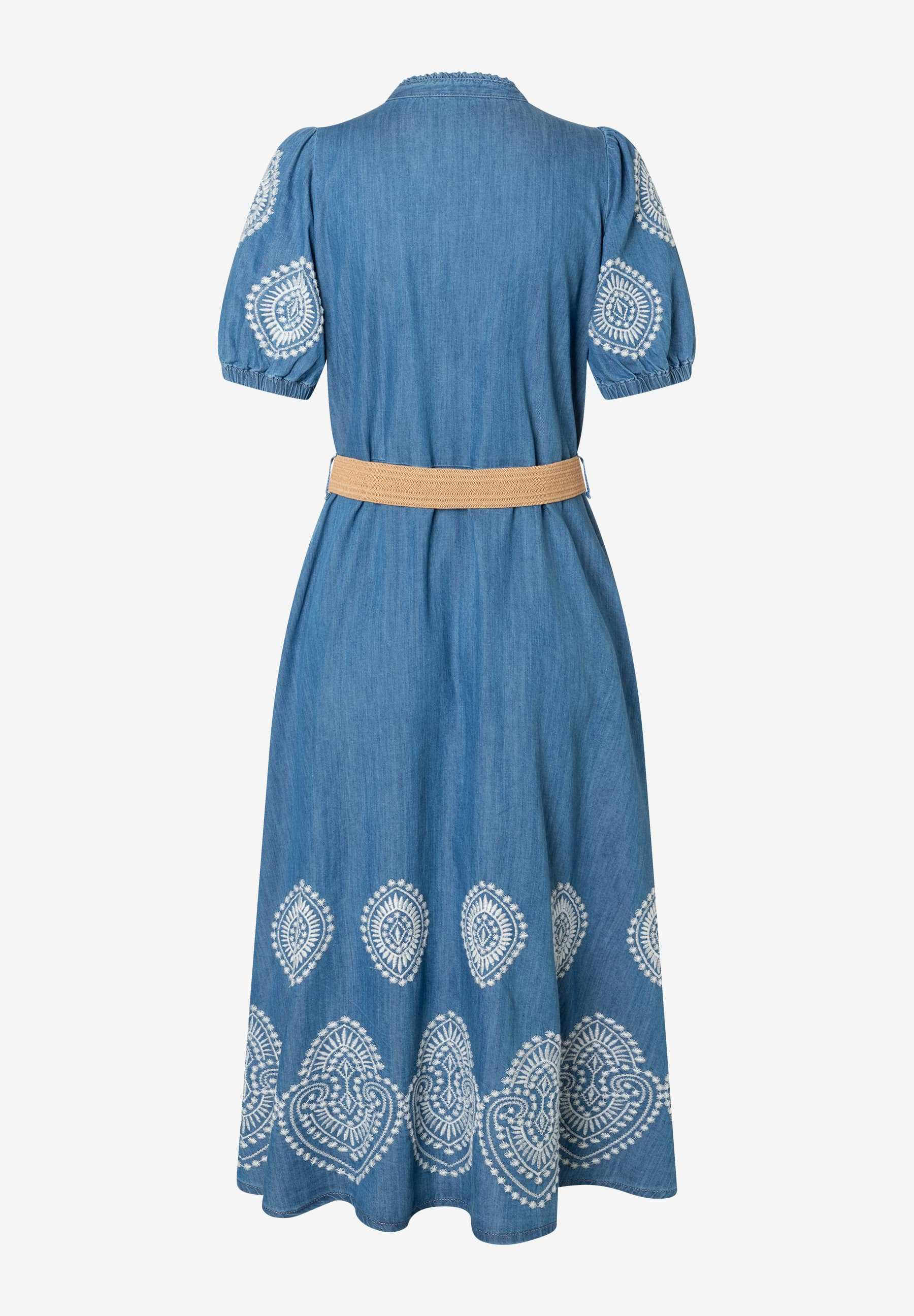 Embroidered Denim Dress
