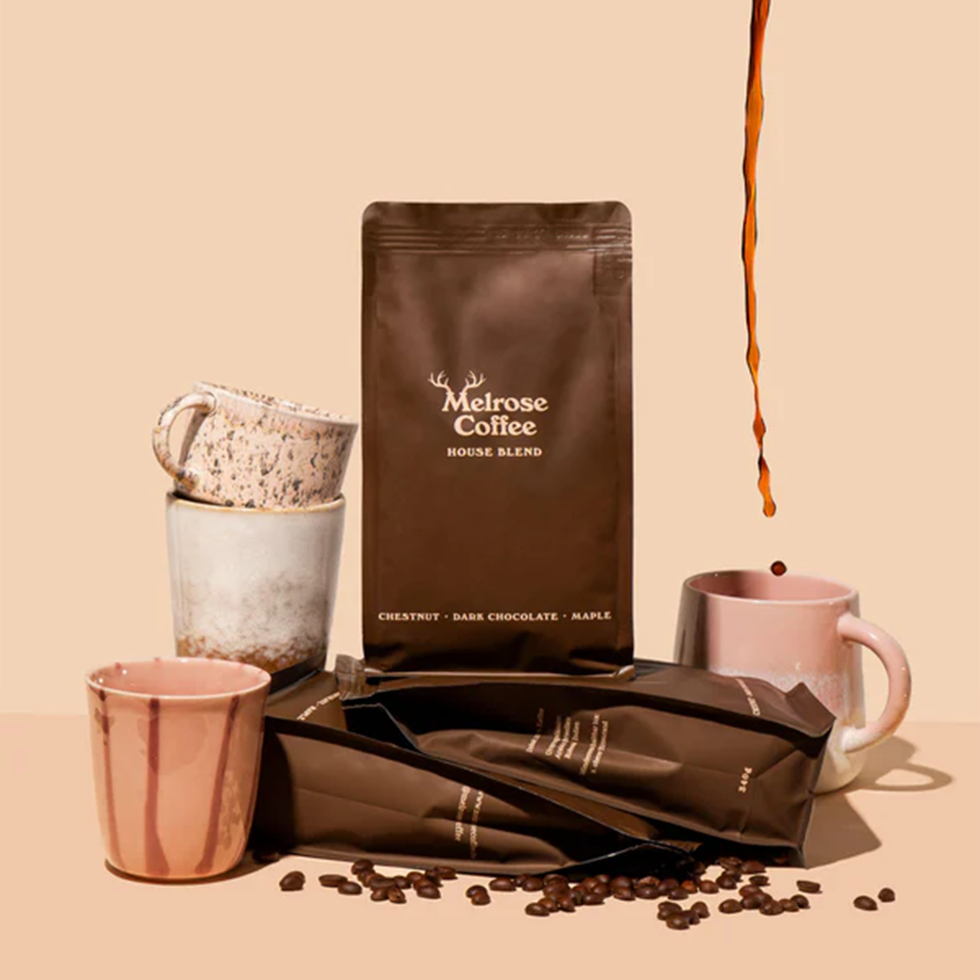 Kaffee, Kaffeebohnen, Bohnen, Beutel, Tasse