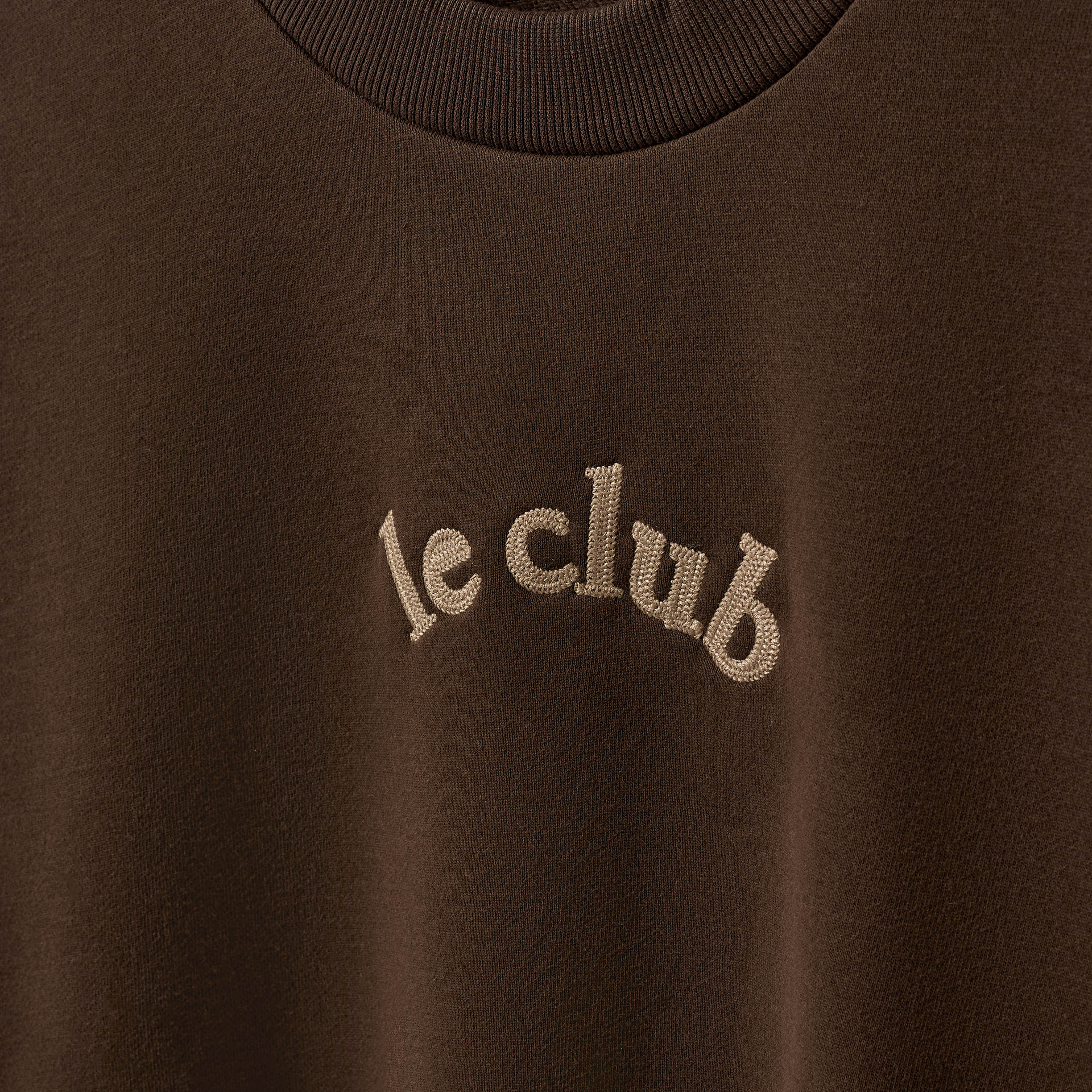 braun, Sweatshirt, Kreuzstich, Logo, Rundhals