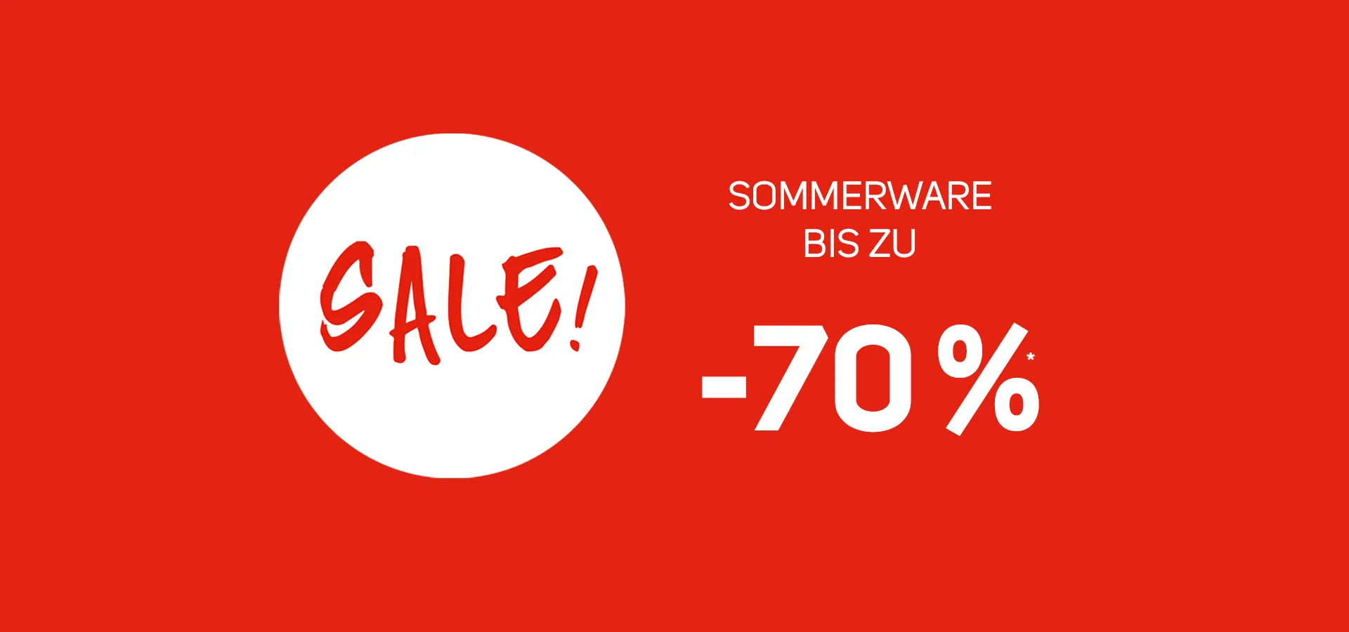 sale, discount, red background, white circle, text -70%