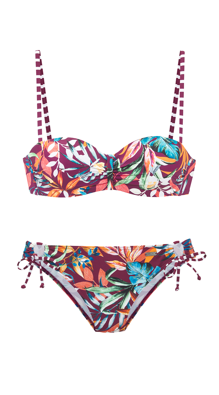 Bikini, Bademode, Zwei-teilig, Blumenmuster, Tropisch, Bikini, Oberteil, Unterteil, Print