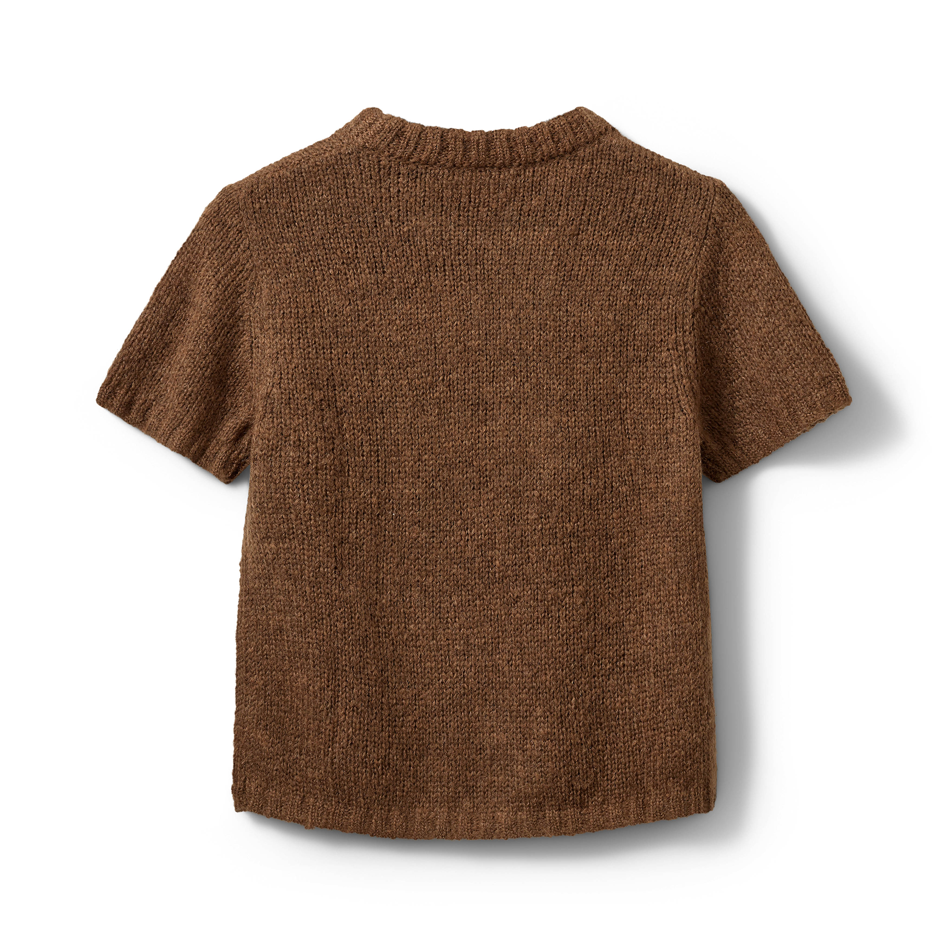 Knitshirt, Braun, Kurze Ärmel, Strukturierte Strickware, Alltagstop