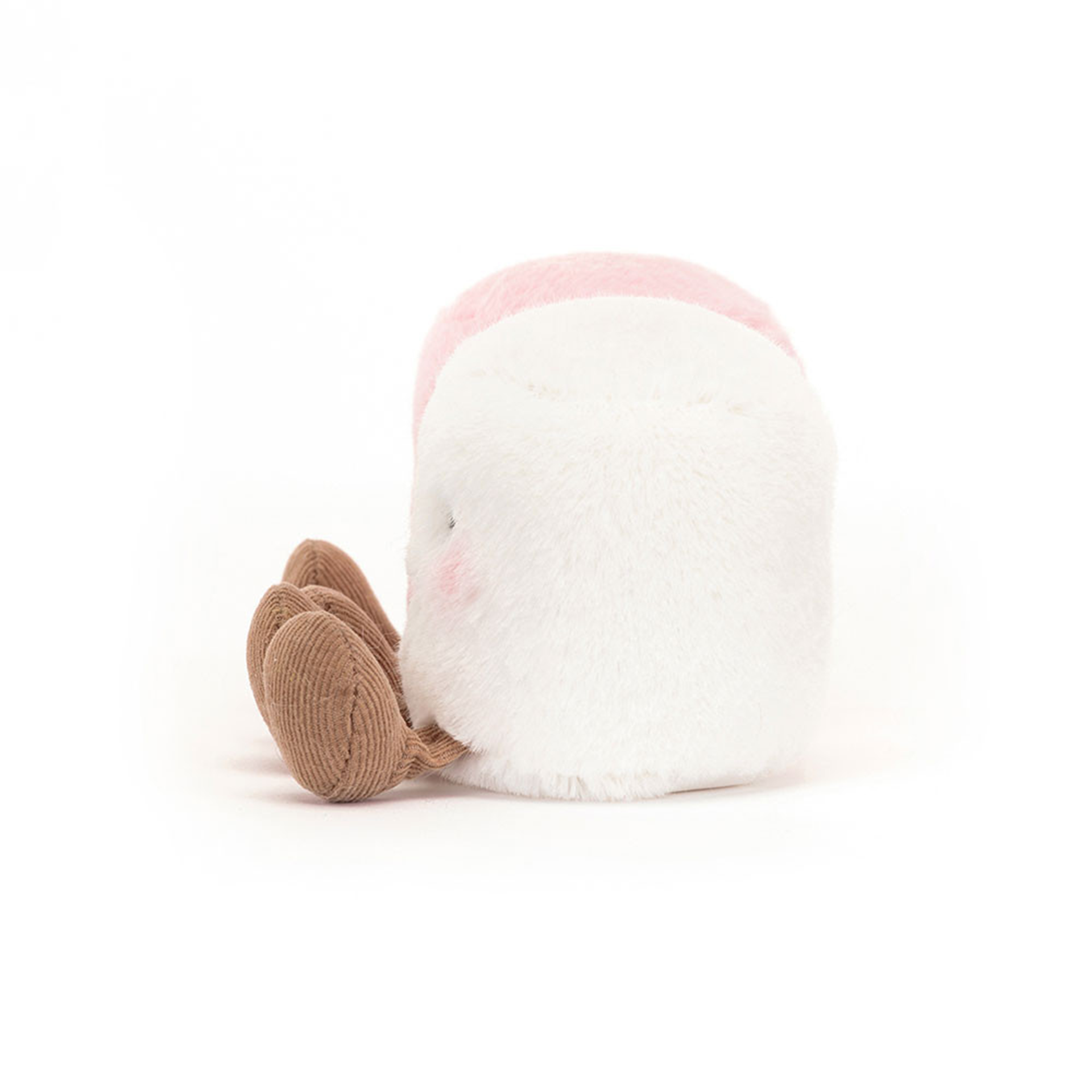 Plushie, Hase, Pink/Weiß, Weiche Fell, Braune Füße