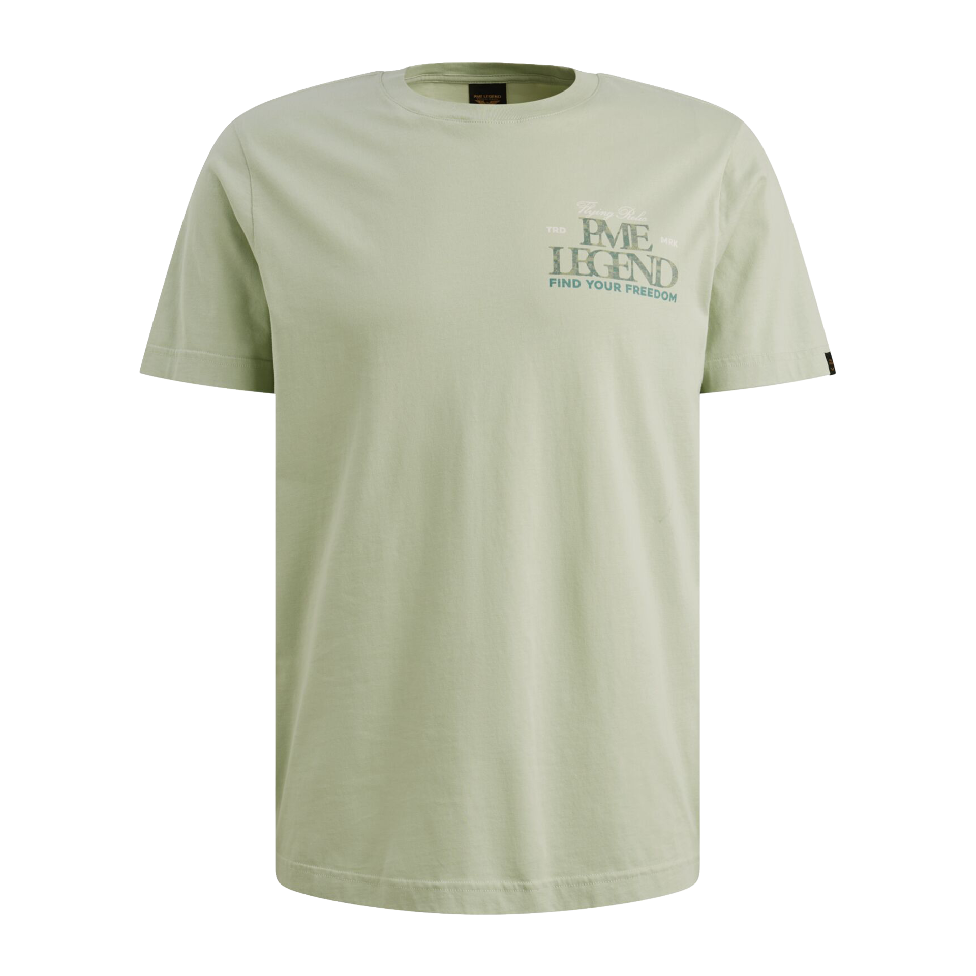 T-Shirt, Kurzarm, Rundhals, Hellgrün, Grafikdruck