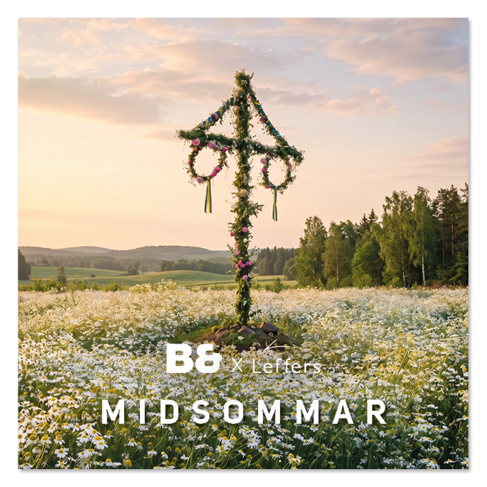 Kreuz, Blumenfeld, Sommerfeld, Gänseblümchen-Feld, Midsommar-Dekoration