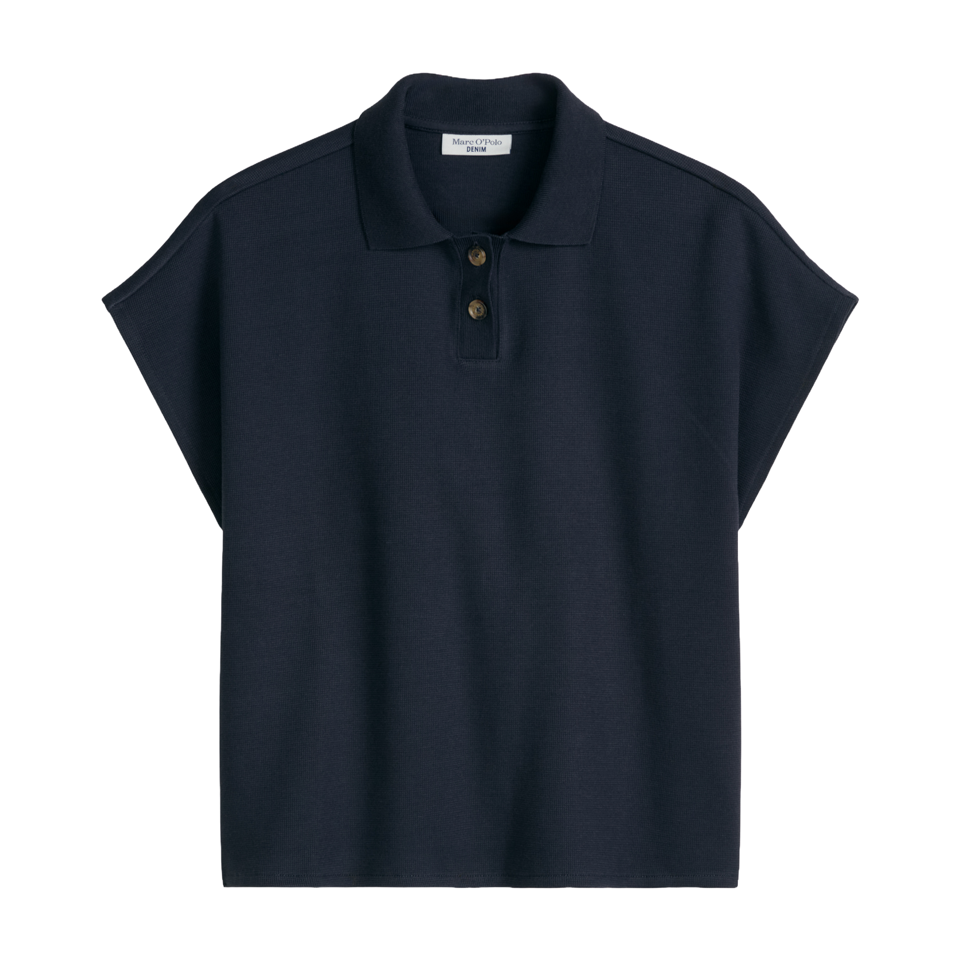 Ärmelloses Poloshirt wide aus Organic Cotton | Blue Depths