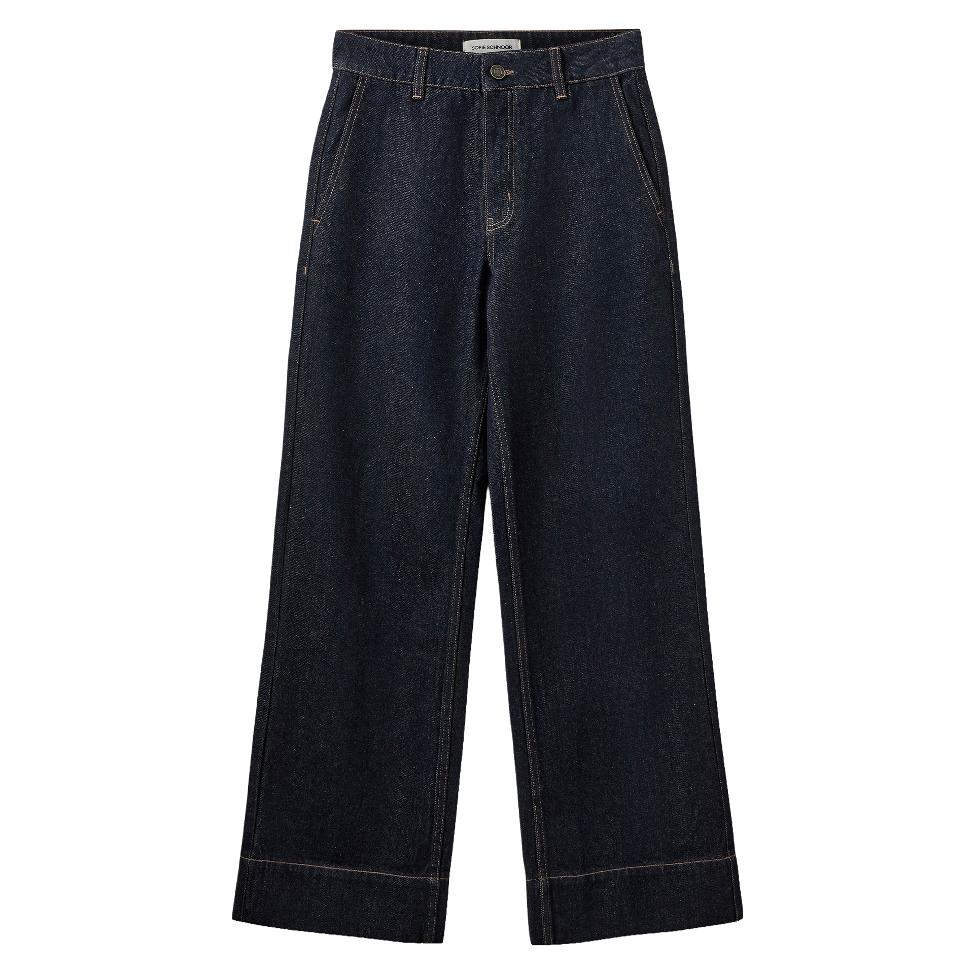 Jeans, Weite Beinbreite, Denim, Dunkle Waschung, Fünf-Taschen