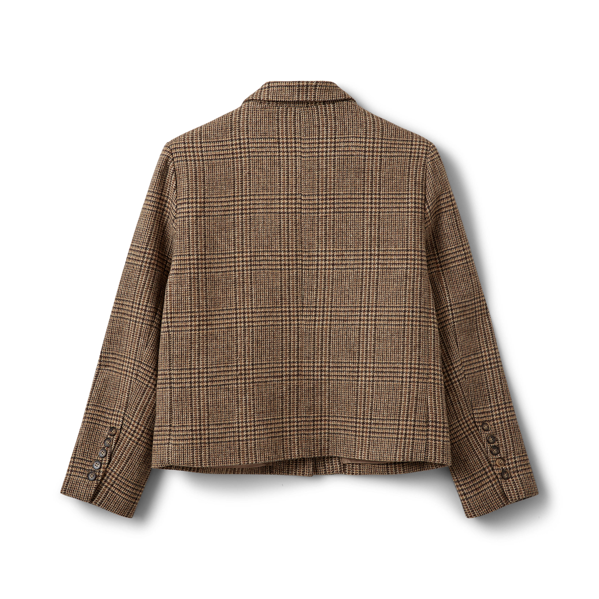 Blazer, Plaid, Houndstooth, Wool blend, Brown